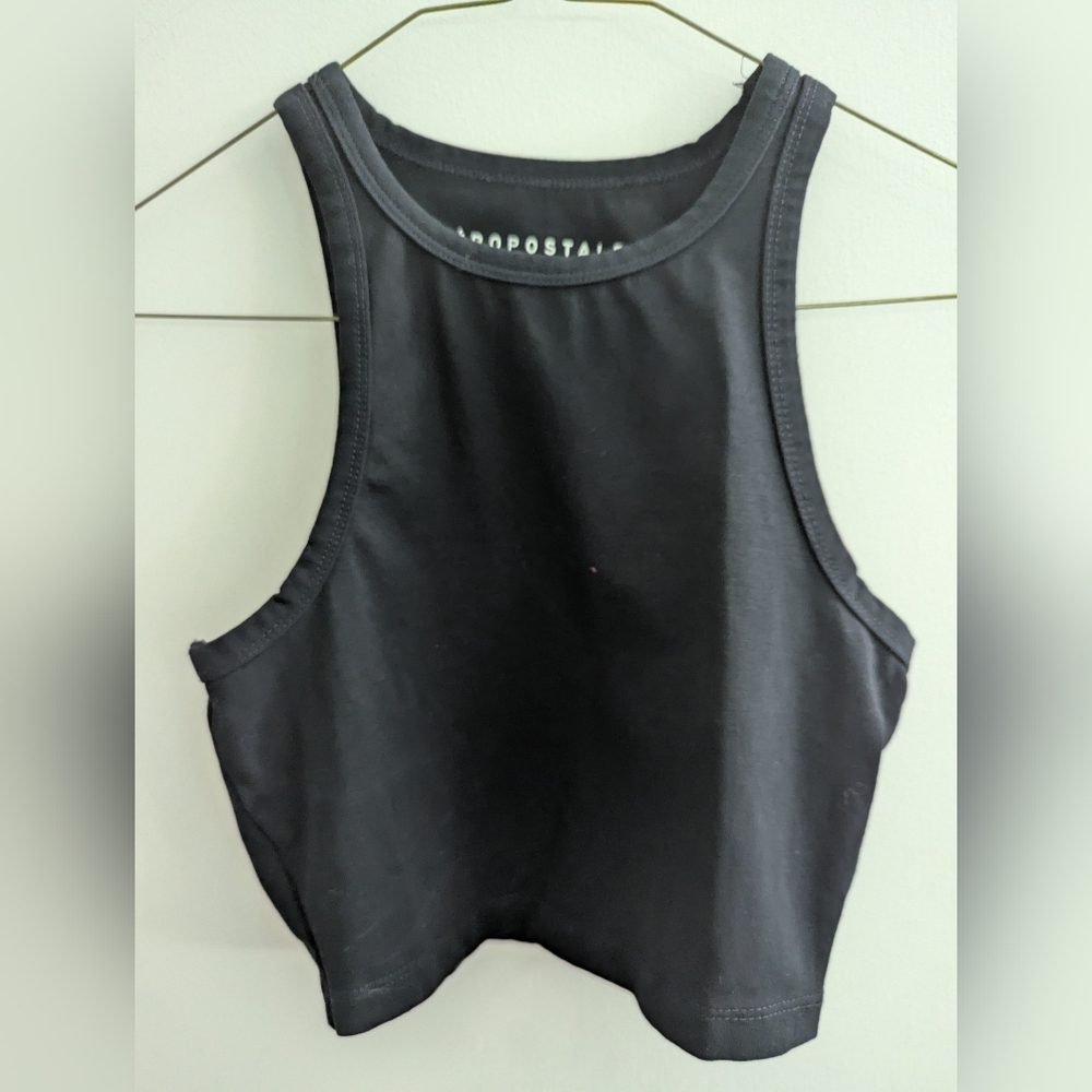 Black Aeropostale xs racer tank top #gothstyle #cropped #cute #summer #warm